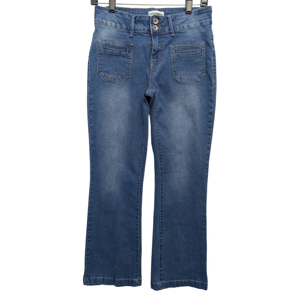 Sandpiper Bootcut Jeans Women 6P Blue High Rise Patch Pocket Petite